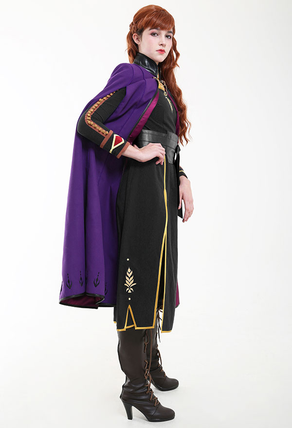 Costume de Cosplay Princesse Anna de Luxe Set de Robe et Cape