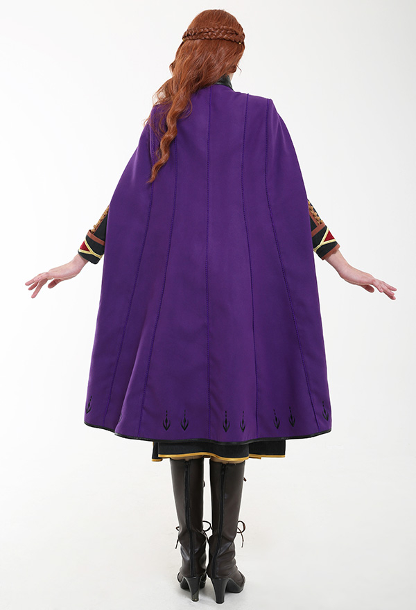 Costume de Cosplay Princesse Anna de Luxe Set de Robe et Cape