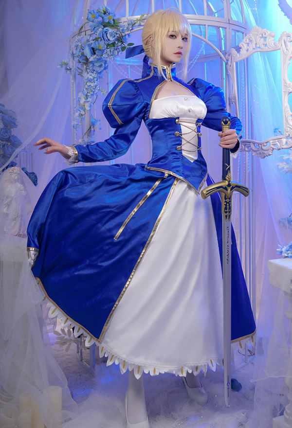 Women Saber Altria Costume - Top and Skirt with Hair Clip FSN