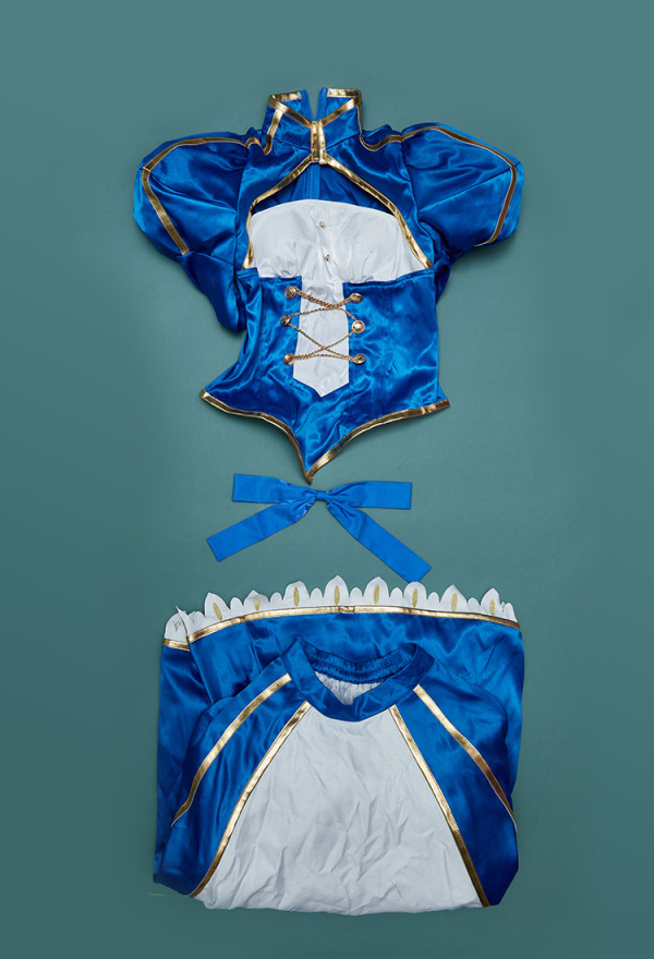 Women Saber Altria Costume - Top and Skirt with Hair Clip