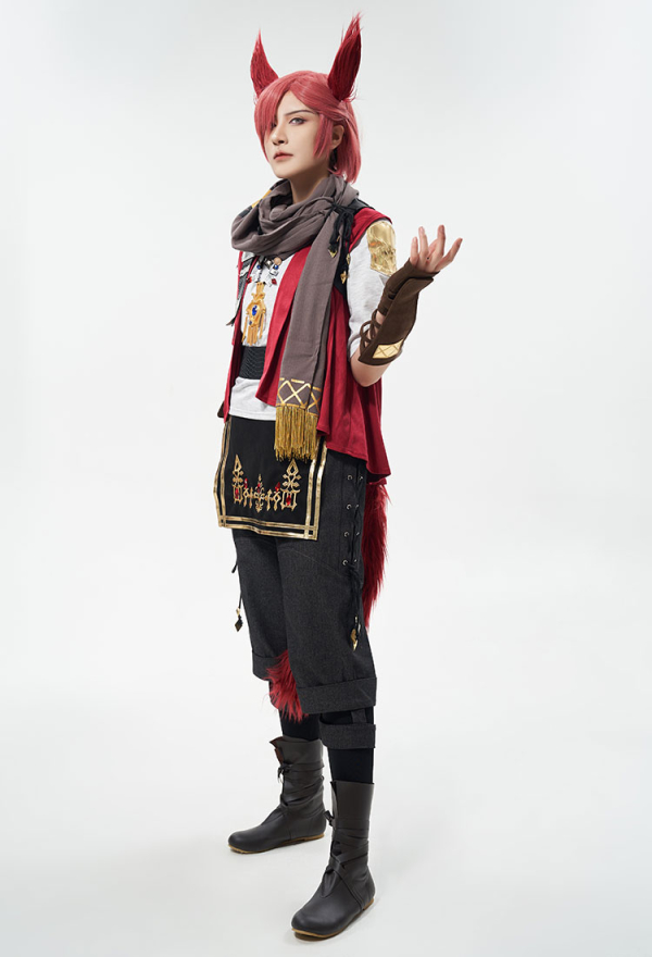 FF14 コスプレ グラハティア 衣装 Shirt and Pants with Jacket and Gloves Costume - FF14 Cosplay