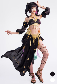 Cakuoyi FF14 Thavnairian Dancer Cosplay Costume Outfit Game Halter Top and Skirt Set