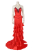 FF Aeris Cosplay Costume Red Dress with Necklace Bracelet
