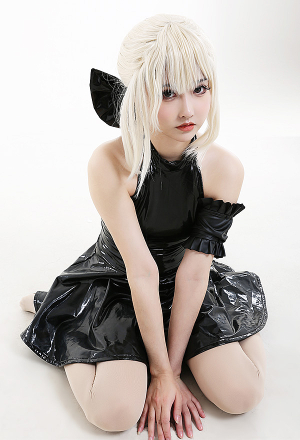 fate leather dress Fate Sleeveless Faux Leather Tiered Dress | Black