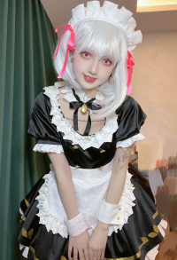 FGO Kama Maid Cosplay Costume Maid Outfits Dress with Headband Apron