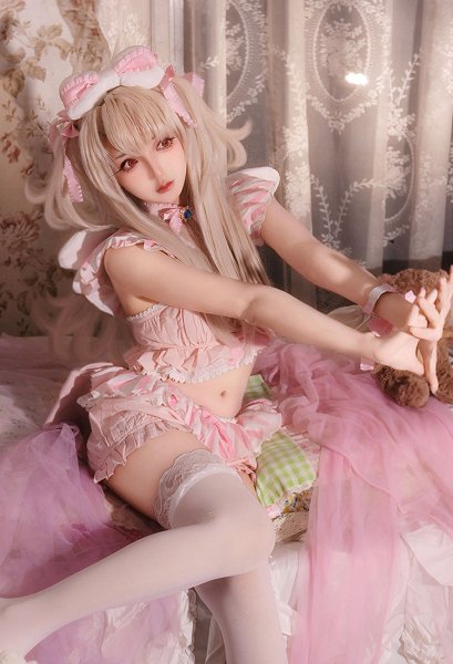 Fate/kaleid liner Prisma Illya Illya Cosplay Costume Kawaii Homewear Ruffles Short Top and Skort with Headband and Socks
