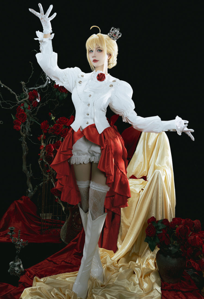 FGO Nero White and Red Cosplay Costume - Anime Cosplay | Top Quality  Outfits for Sale
