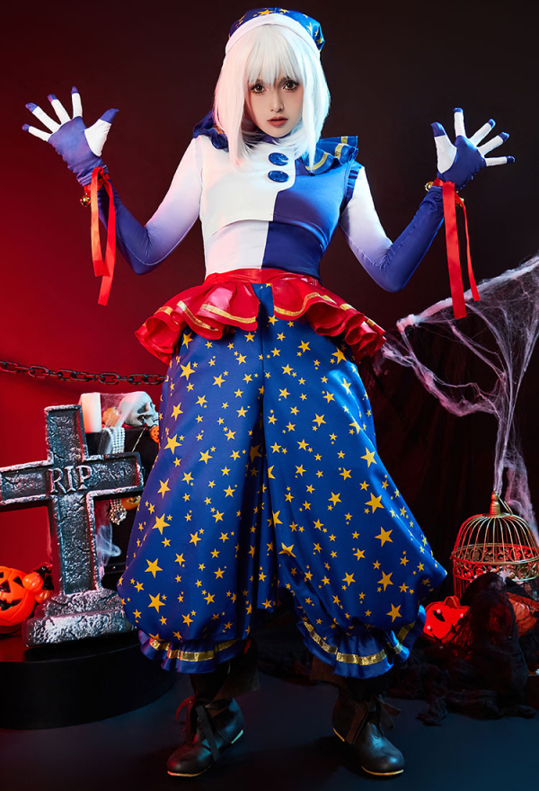 Costume de Cosplay de Five Nights at Freddy: Security Breach Moondrop para Halloween Blusa con Pantalones y Guantes