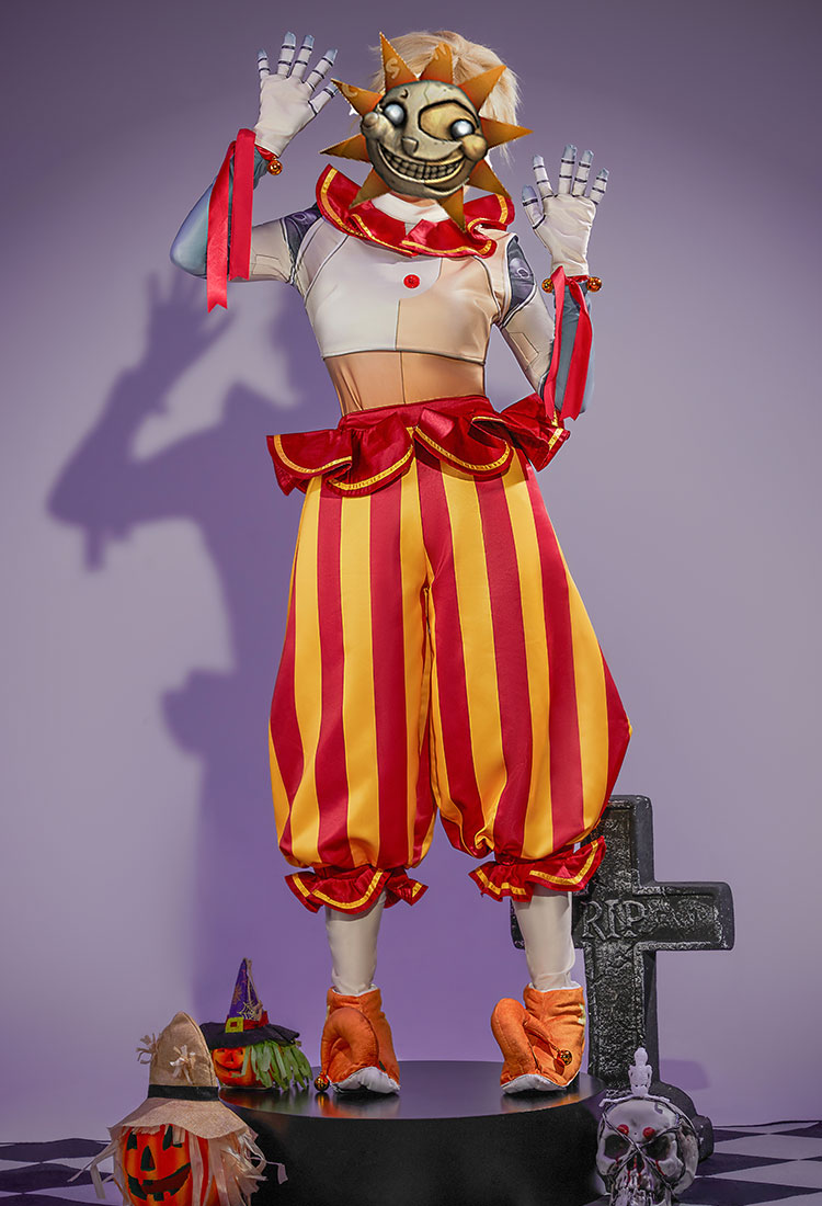 Five Nights at Freddy's Sundrop Cosplay Costume Top and Pants with Shoe Covers and Gloves