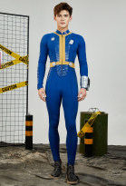 Fallout Cosplay Costume Vault 33 Suit Men's Jumpsuit and Belt with Brooch