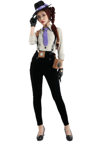Adult Women Detective Vintage Fancy Halloween Costume For Party