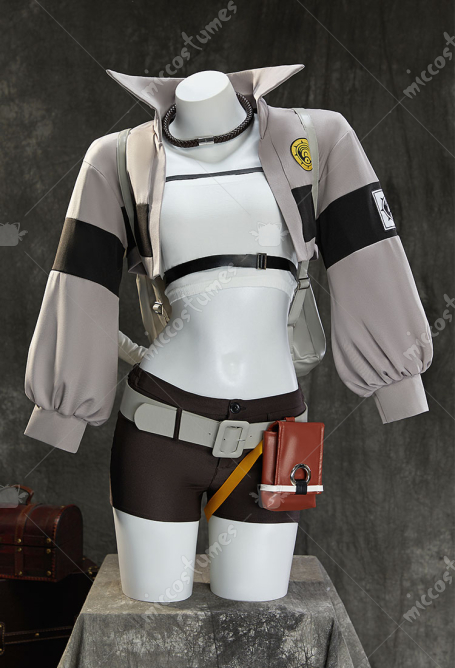 GACHIAKUTA Riyo Reaper Cosplay Costume Tube Top Jacket with Shorts and Backpack
