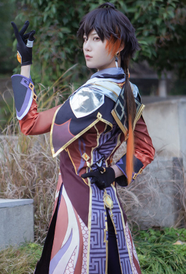 無料発送 岩王帝君 原神 鐘離 ウィッグ付き 原神 コスプレ 鐘離