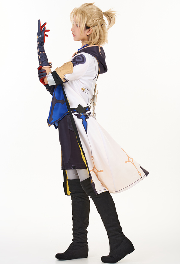 Genshin Impact Geo Albedo Uniform Set Cosplay Costume Outfits with Jacket  and Accessories