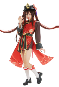 Genshin Impact Hu Tao Cosplay Costume with Complete Accessories