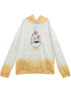 Genshin Impact Paimon Derivative Hooded Sweatshirt with Cartoon Pattern for Everyday Wear