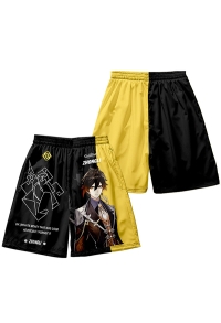 Genshin Impact Zhong Li Derivative Sports Shorts Quick Dry Casual Shorts