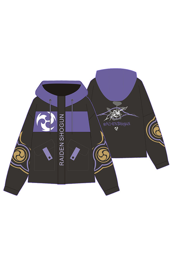 トップス raiden Raiden Shogun Hooded Sweatshirt - Genshin Impact Full Zip Up