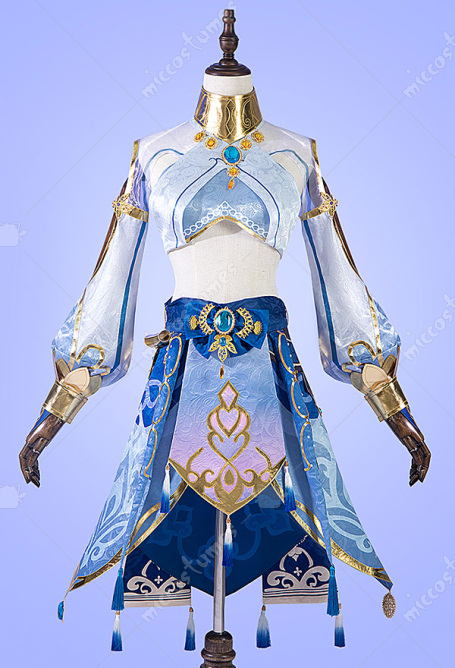 Genshin Impact Costume de Cosplay Nilou Top Jupe Set avec Accessoires