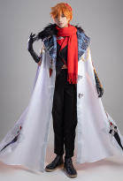 Genshin Impact Tartaglia Childe Cosplay Kostüm Oberteil und Hose mit Schal und Handschuhen