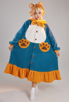 Gorou Derivative Fleece Hooded Robes Loungewear Kawaii Dog Cozy Winter Dress