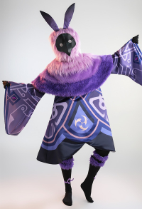 Genshin Impact Electro Abyss Mage Cosplay Costume Robe and Plush Hood with Mask and Socks