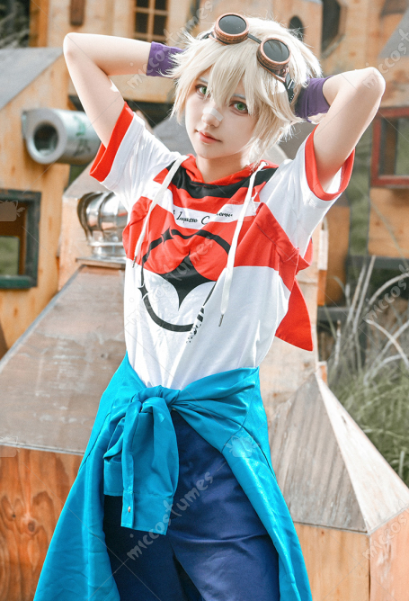 Genshin Impact x Keep Bennett Cosplay Costume Shirt Sweater Shorts Set with Gloves Socks