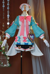 Genshin Impact Sigewinne Cosplay Costume Top and Shorts with Apron and Gloves