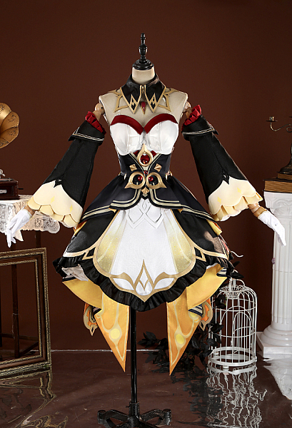 Genshin Impact Sandrone Cosplay Costume Dress with Waistband and Stockings