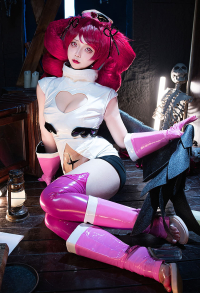 Gushing Over Magical Girls Haruka Hanabishi Cosplay Costume Bodysuit with Gloves Hat