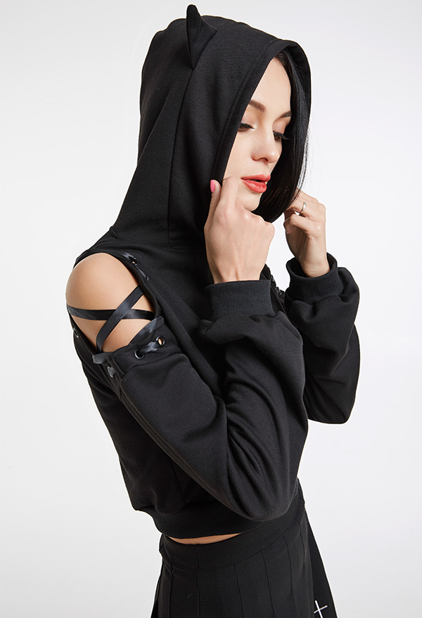 Gothic Halloween Dunkler Stil Hoodie Kapuzenpullover mit