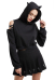 Girls Sexy Cute Gothic Dark Style Cat Ear Plush Long Sleeves Strap Decorated Hoodie Women Hooded Coat Pullover Top for Halloween