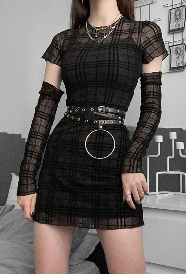 plaid and black dress Rowan Plaid Midi Dress main image 1