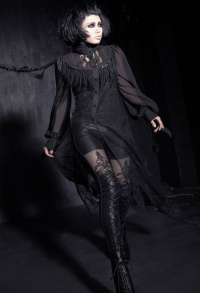 Punk Rave Crossing Strapped Gothic Embossed Decorative Dimensional Spliced Floral Pattern Trousers Leggings Outfit Costume