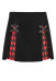 Jupe Courte Noir Taille Haute Forme A Couleurs Contrastées avec Décoration d'Épingle