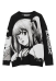 Cosplay.fm Gothic Graphic Pullover Sweater Anime Pattern Round Neck Long Sleeves Sweater
