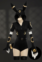 PM Derivative Sexy Cosplay Summer Home Wear Hooded Bodysuit with Belt and Tail