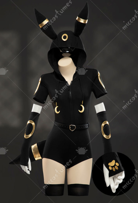 PM Derivative Sexy Cosplay Summer Home Wear Hooded Bodysuit with Belt and Tail