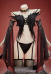 Halloween Gothic Schwarz Sexy Fallen Angel Anzug Flügelförmiges Oberteil und Tanga mit Ärmeln Strümpfen