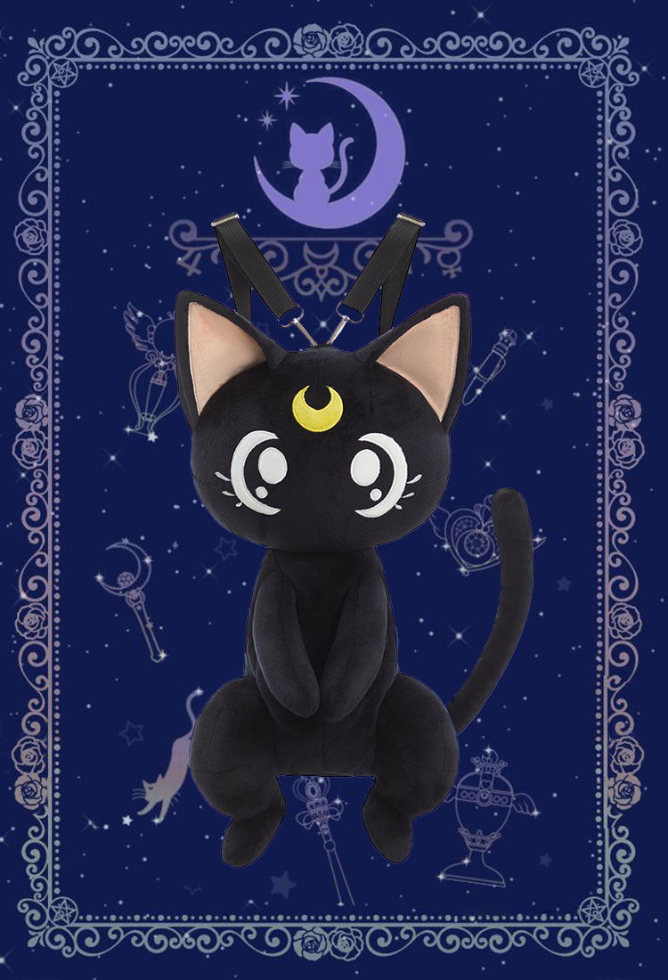 Sailor Moon Luna Cosplay Accessory Black Cat Backpack Dark Gothic Style Bag