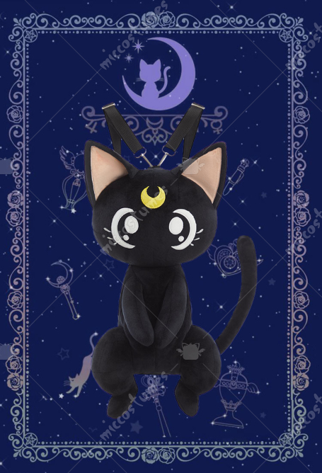 Sailor Moon Luna Cosplay Accessory Black Cat Backpack Dark Gothic Style Bag