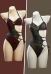 Gothic Spider Web Design One-piece Swimsuit Cutout Halter Neck Bathing Suit