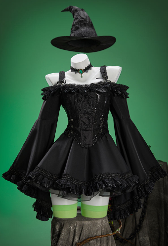 princess polly baby blue dress Castle Gothic Vintage Green and Black Gothic Dress with Corset main image 0
