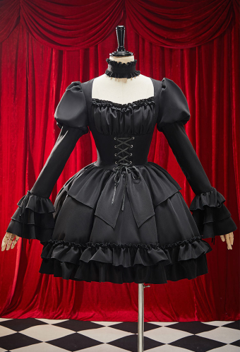 black dress for pick up Black Beaded Cutout Pick-up Trumpet Prom Dress main image 1