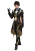 Genshin Impact Zhongli Printed Pattern Jelwery Decorated Uniform Set Cosplay Costume Outfit with Tie Gloves