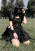 Lolita Short Sleeve Dress Gothic Vintage Retro High Waist Layered Dress