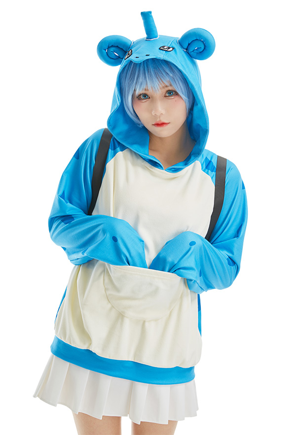 Lapras Cosplay Costume Hoodie with Adjustable Backpack