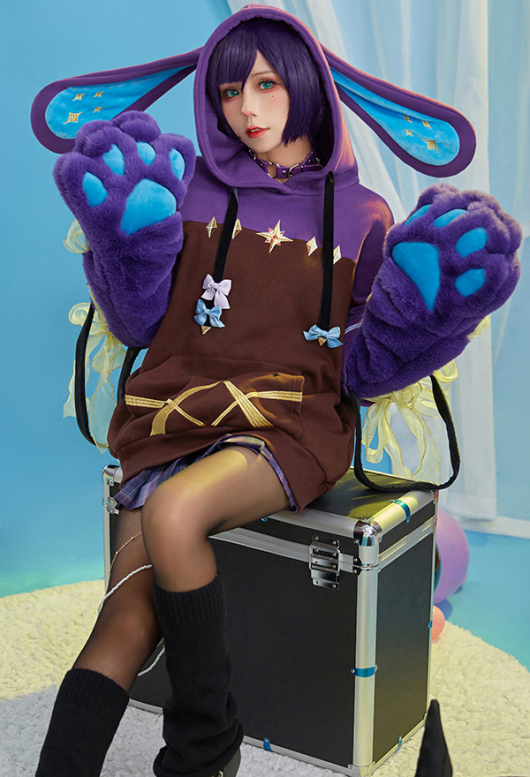 For Adults Women Cute Pullover Hoodie Furry Cat Paw Gloves