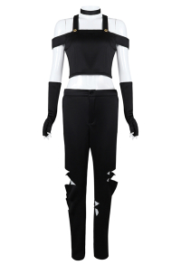 Hell Boss Millie Cosplay Costume Strap Crop Top and Long Pants with Gloves