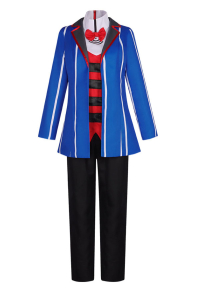 Hell Hotel Vox Cosplay Costume Jacket and Shirt with Bell-Bottom Pants and Hat